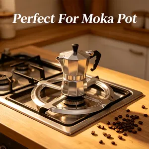 2/3pcs Bright Silvery Stainless Steel Gas Stove Bracket Insulation Pad - Polished Surface Design, Non-Slip Gas Stove Bracket Essential for Kitchen And Picnic Outings, Suitable for Various Small Cookware Additions