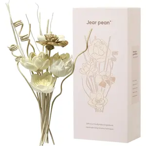 12Pcs Natural Flower Reed Diffuser Sticks Set for Home Bathroom Bedroom Office Decor