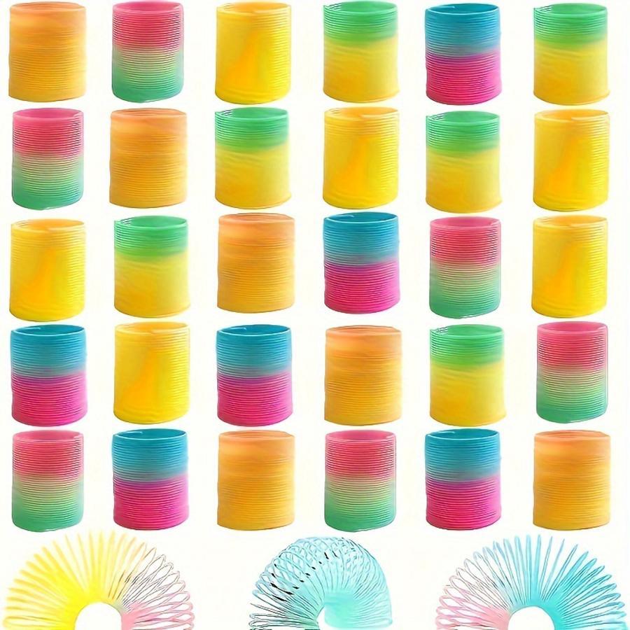 Random Rainbow Spring Assortment, 24/120pcs Colorful Slinky Coils for Youngsters' Parties & Gifts, Party Favors for Birthday, Wedding, Festival