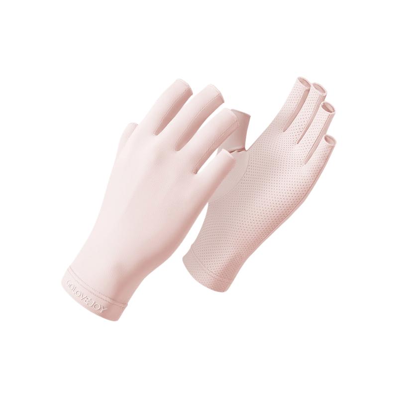 Women's UPF 50+ Sun Protection Gloves - Fingerless Cooling Ice Silk Driving Gloves