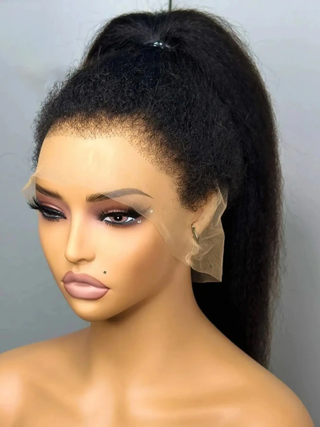 Soft Glue-Free Yaki Straight Wig, 26 Inches Long, 180% Density, Daily Wavy Style, 13x4x1 Lace Front Full Cap, Heat Resistant, Lace Front Wigs, Glueless Yaki Wig