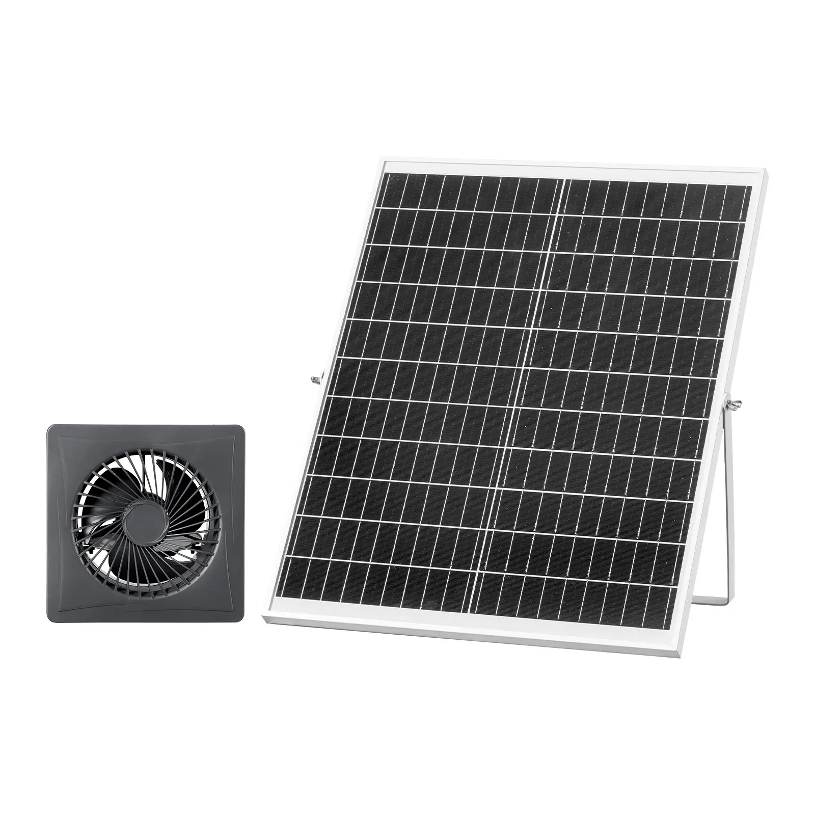 Solar Powered Fan, 25W Solar Panel with 220 CFM Airflow, Adjustable Panel Angle, 2030 RPM High-Speed, Flexible Install, Fast Air Exchange for Greenhouse, Grow Tents, Chicken Coops, Shelters