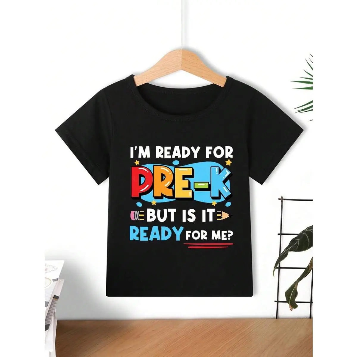 Kids' "I'M READY FOR PRE - K BUT IS IT READY FOR ME?" Pre - School Themed Graphic Soft Cotton Crew Neck Short Sleeve T - Shirt For Fall