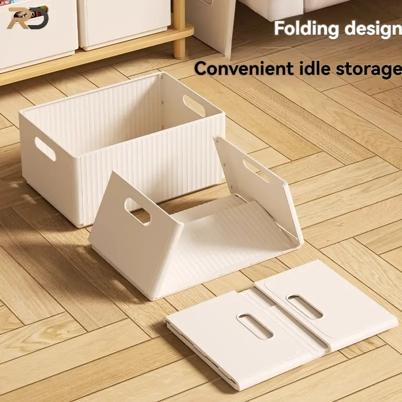 Foldable Storage Box Desktop Miscellaneous Snacks Toys Home Drawer Box Kitchen Basket Thickened Plastic Storage Bin Foldable Storage Containers