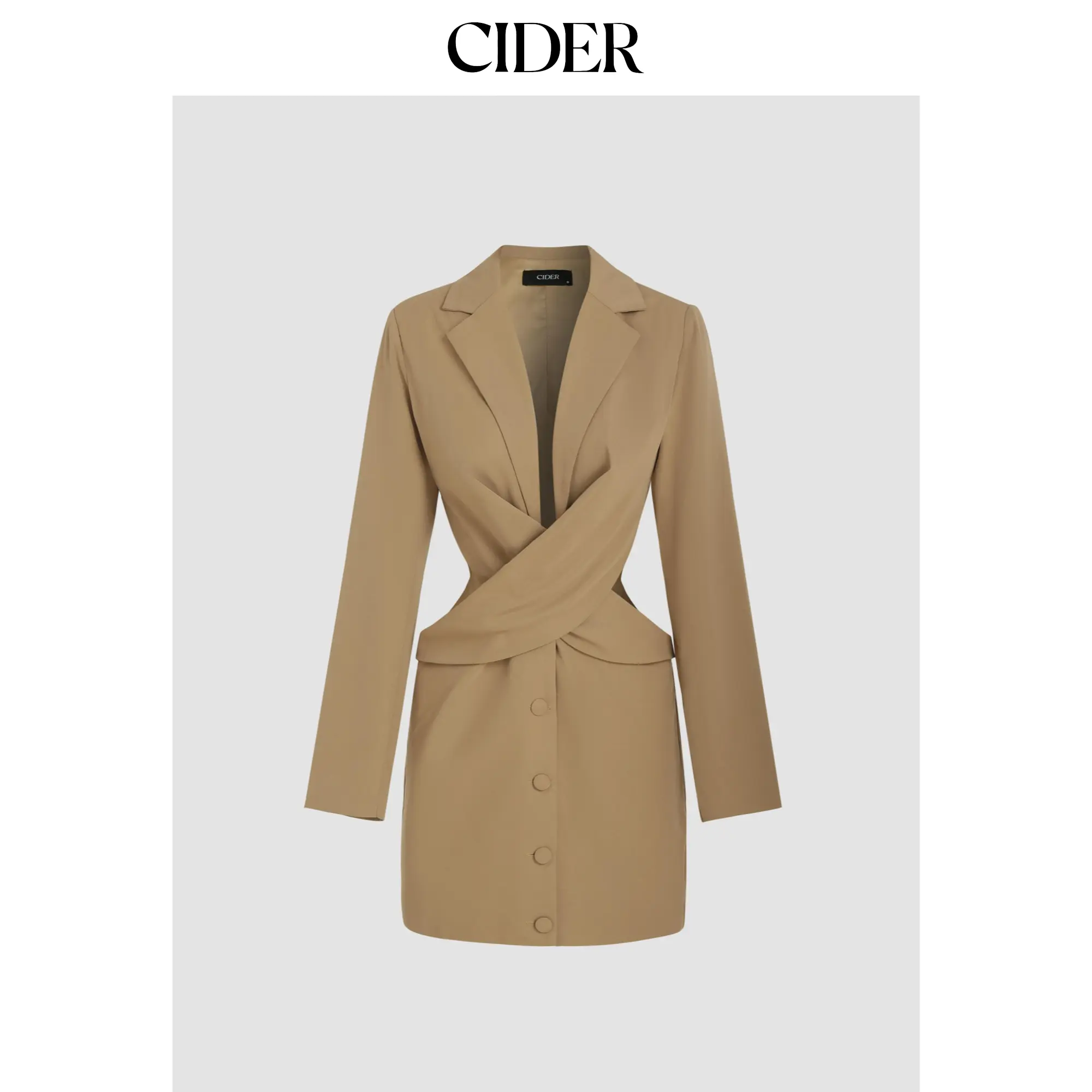 Cider [size 2-10] Collar Solid Twist Button Blazer SummerFinds