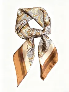 Women's Paisley Print Square Scarf, Boho Style Bandana for Women, Fashionable Hair Accessories for Daily Wear, Trendy All-match & Exquisite Scarf for Birthday Gift, Boho Style Shawl, Scarf Wrap