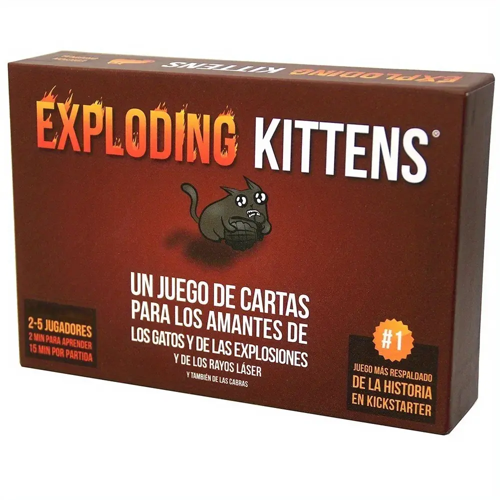 1-box pack, Frenzy Cats in English and Spanish versions, Happy Explosion theme, fun card game – a hilarious game for family and friends' game nights, Christmas and Halloween party entertainment interactive card game