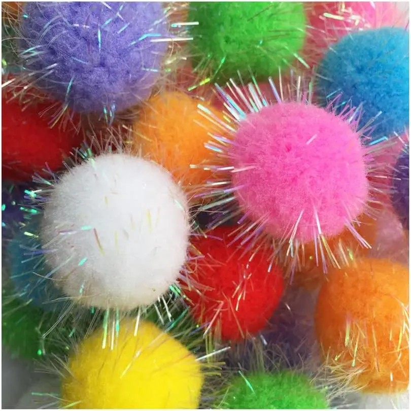 20 count 1.5INCH  's Favorite Chase Glitter Ball  | Sparkle Pom Pom Balls