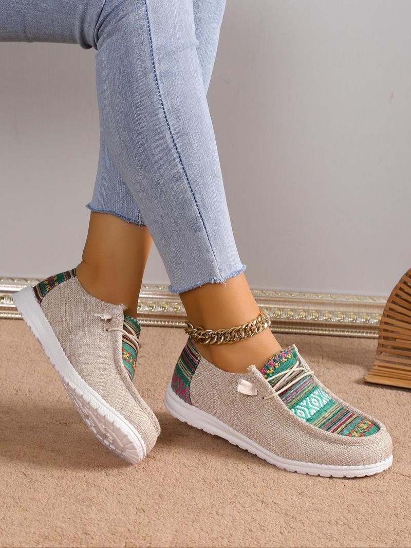 Summer Fashionable Solid Color Round Toe Slip-on Shoes, Designer Shoes, Casual Comfortable Versatile Sports Shoes, Trendy Lace up Shoes for Daily Wear
