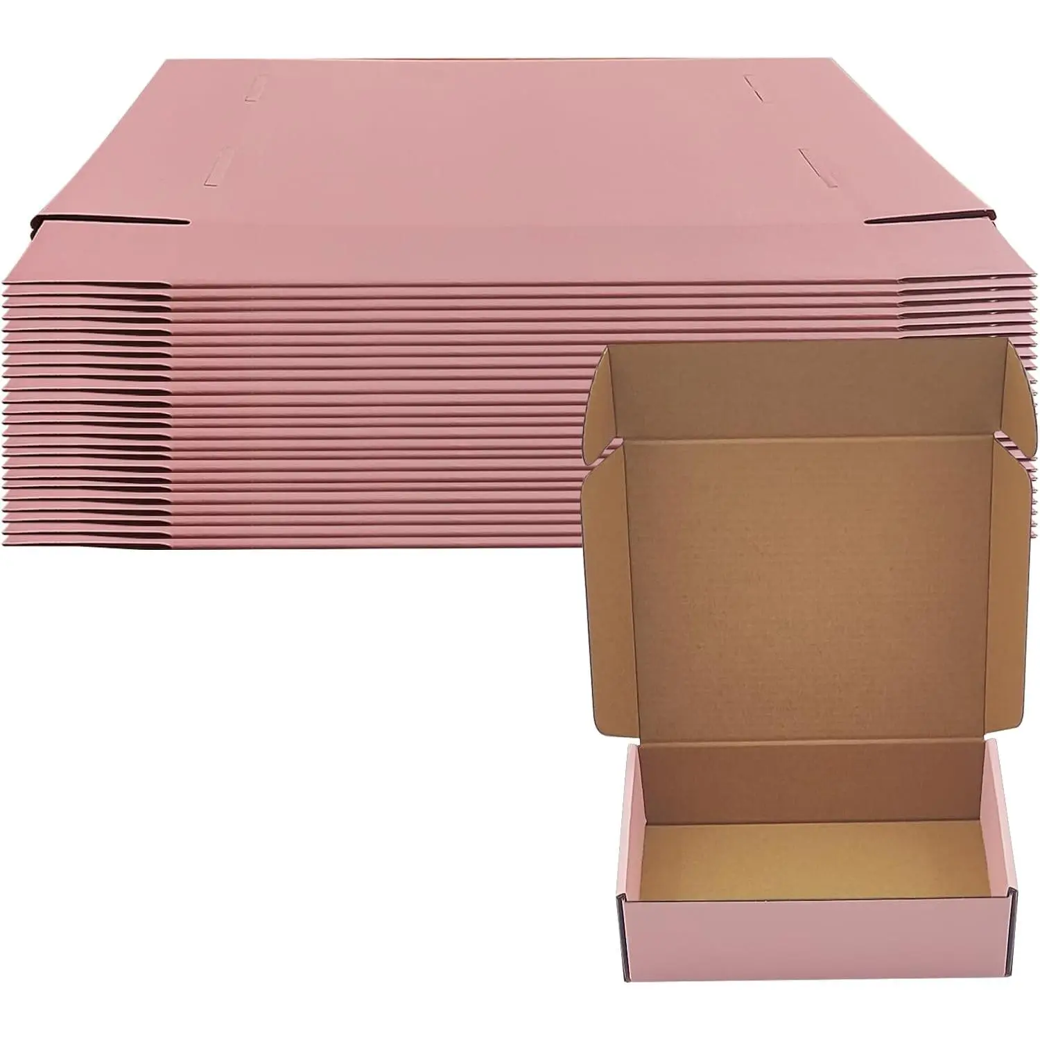 Pink Shipping Boxes 24 Pack 8x6x2 inches, Corrugated Cardboard Mailer Boxes