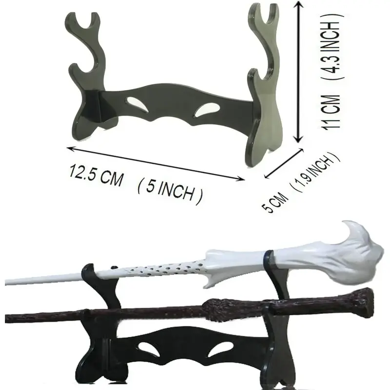 Two Tiers Holder Display Stand /  Bracket Rack for Wand Collection(Does not include Wand)-L