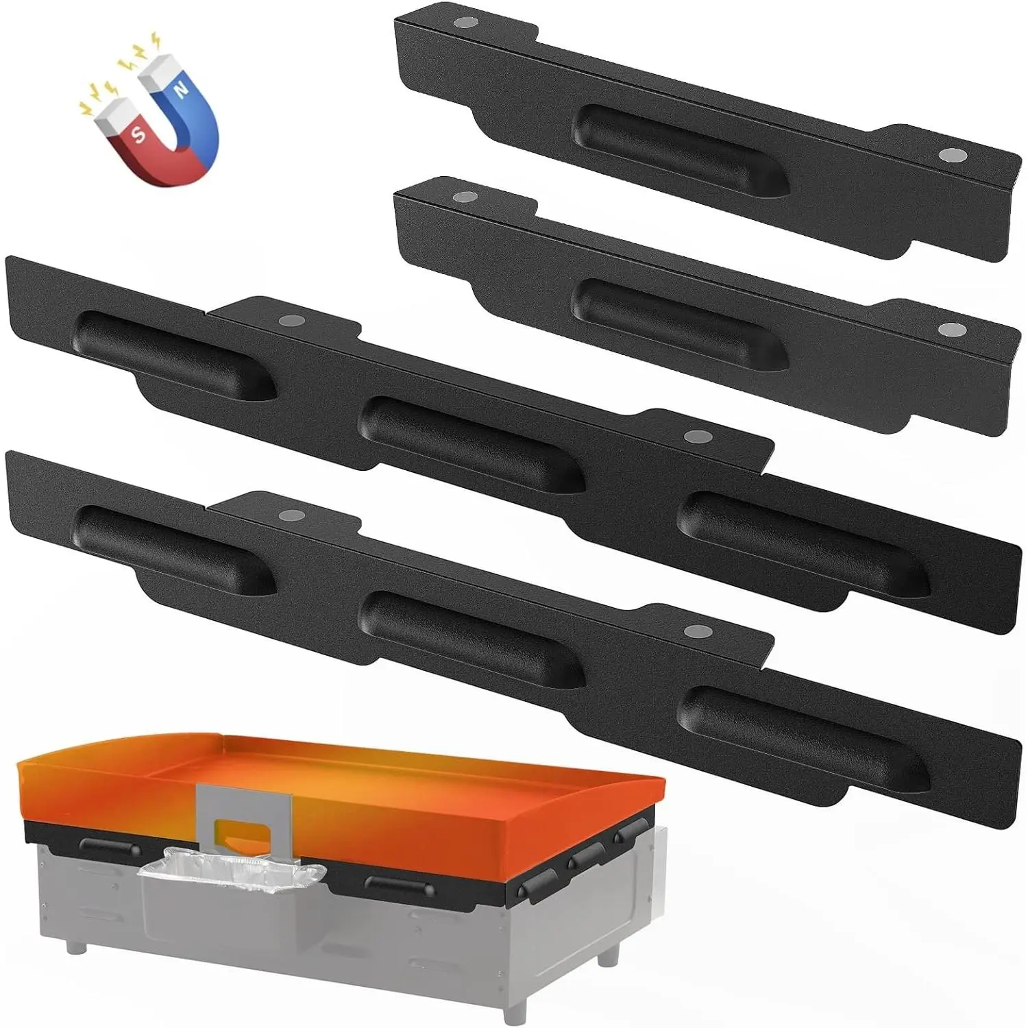 Wind Guards for Blackstone 22 Inch Griddle, Grill Accessories for Griddle Grill and Camping, 5018 Magnetic Stainless Steel Wind Screens Protect Flame Hold Heat, Compatible with Hood, Black