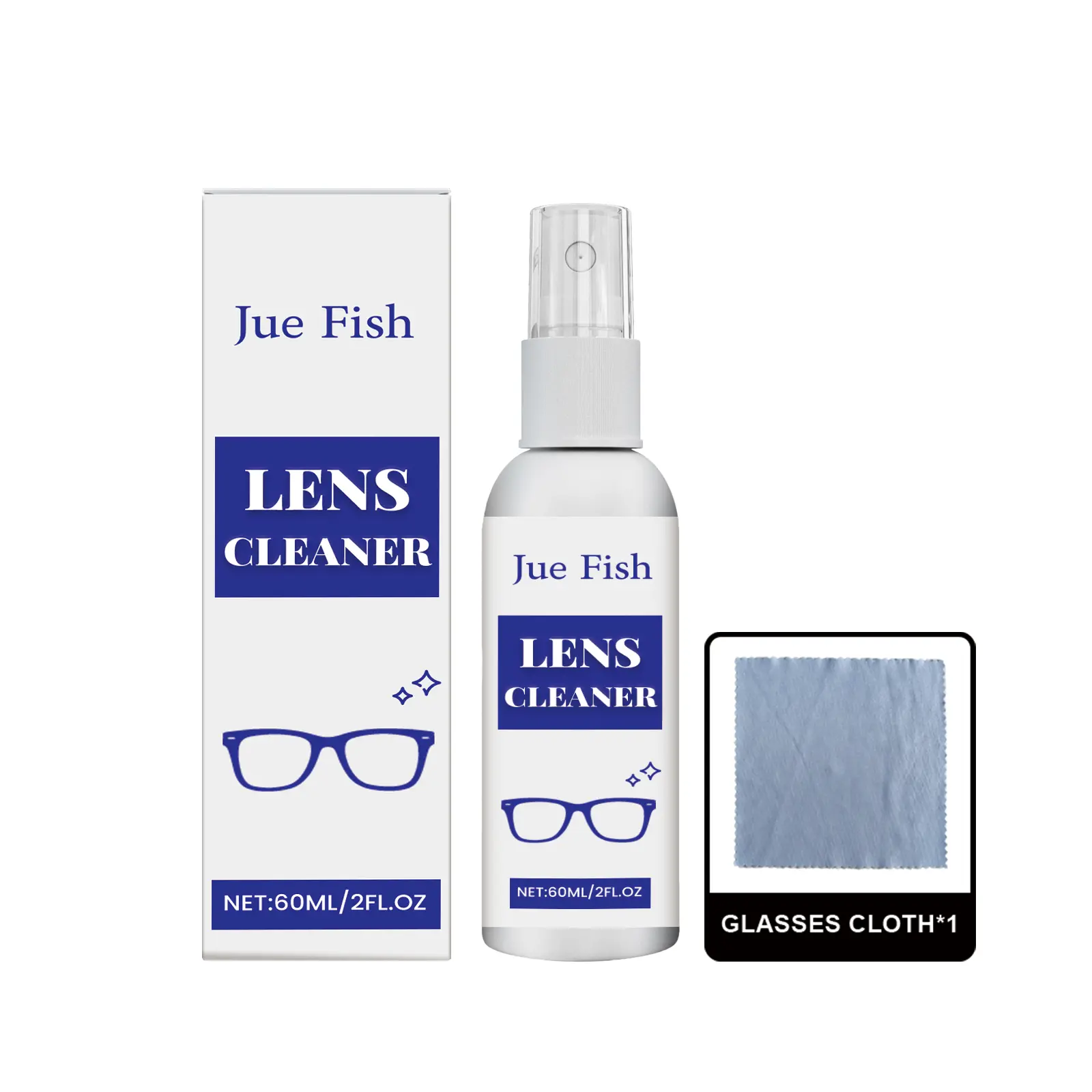 Household Glasses Cleaning Spray Bottle - Single Unit Transparent Eyewear Lenses Cleaner, Nano Deep Cleaning, Fog Prevention, Pine Scent, Portable, Powerful Formula for Clear Vision