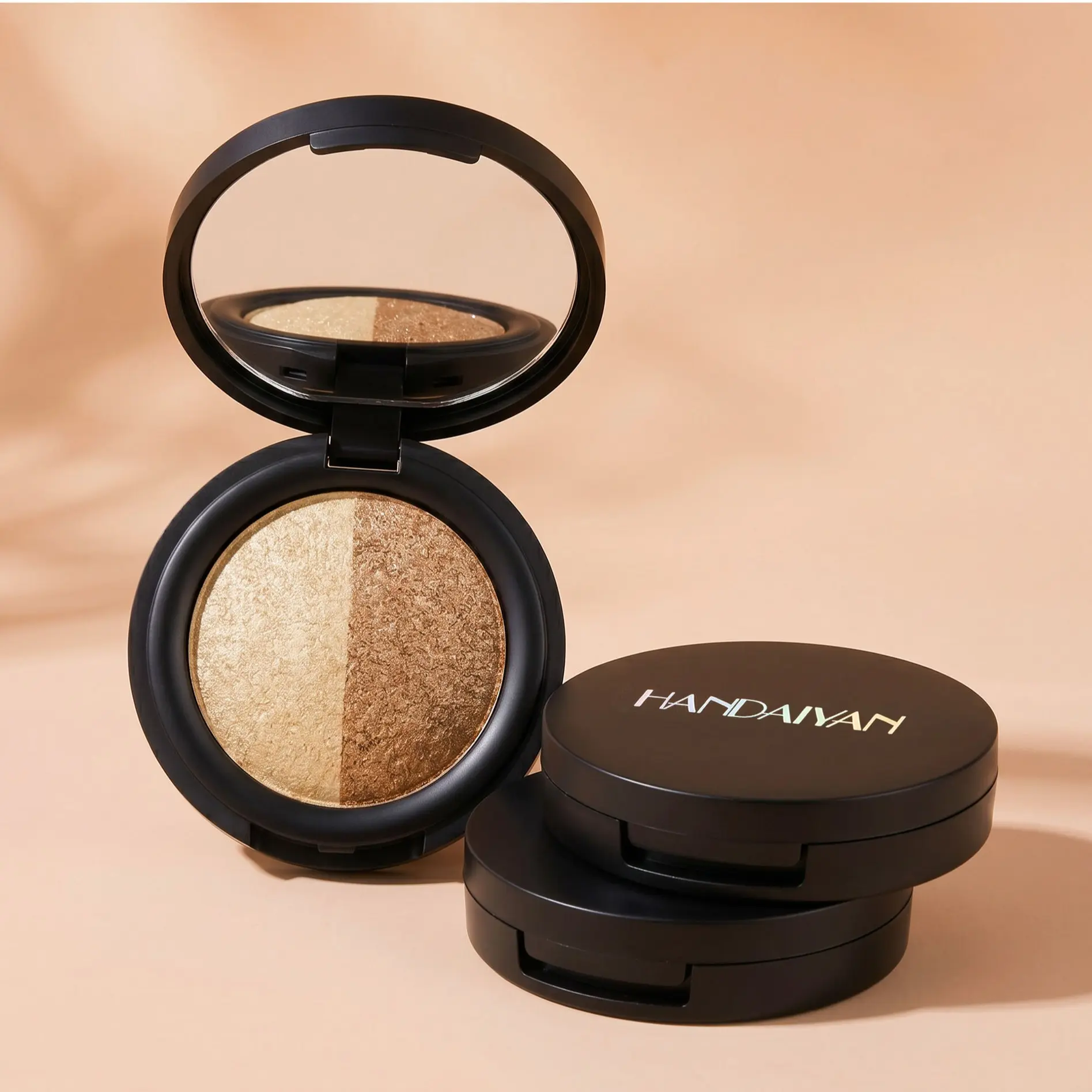 Dual-Color Retro Eyeshadow Palette, Shimmering Mature Glam Makeup, Mini Eye Shadow Set with Mirror, Powder Form, 12 Months Shelf Life, Sparkly Shimmer Eyeshadow, Beauty Eyeshadows