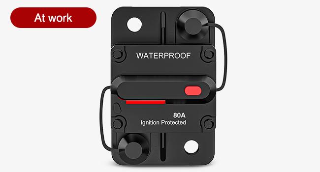 Nilight 80A Resettable Circuit Breaker, 12-48V DC Manual Reset with Copper Wire Lugs, Surface Mount Installation, Automotive Overload Protection Nilight 80A Resettable Circuit Breaker, 12-48V DC Manual Reset with Copper Wire Lugs, Surface Mount Installation, Automotive Overload Protection