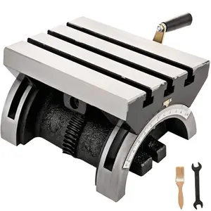 【DealsForYouDays】VEVOR Tilting Milling Table 10x7inch Tilting Angle Milling Machine 0-90Adjustable Swivel Angle Plate with 3 T-slots and an Adjustable Crank Handle Heavy Duty Tilting Milling Machine for Grinding