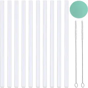 10 count  Straws Compatible with  Wide Mouth Straw Lid, Straws for Hydroflask 32oz-40oz, 0.33 in Plastic Straw
