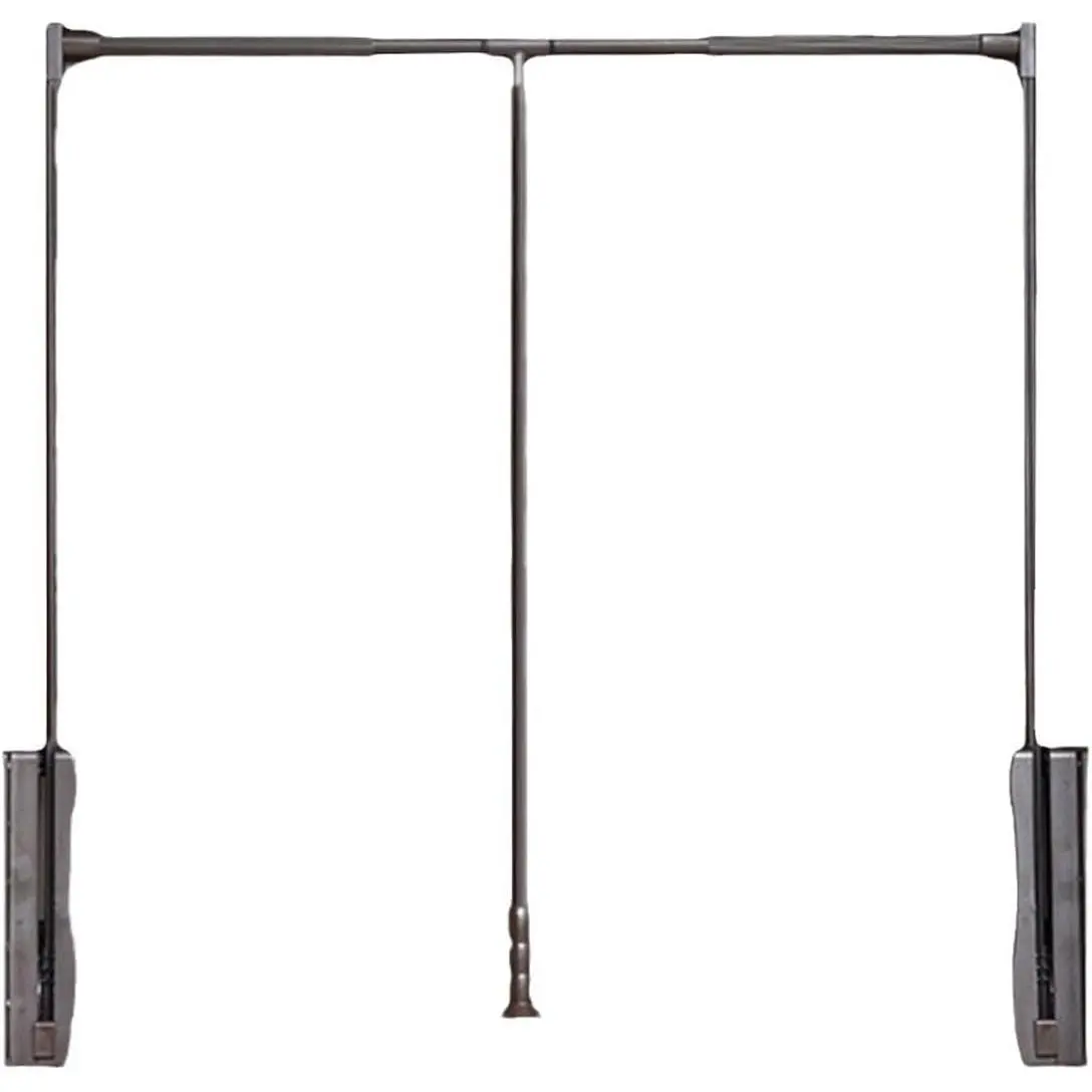 Pull Down Closet Rod Adjustable Hydraulic Drop Wardrobe  Rail | Fit width:21.65"~27.55 cabinet,Smooth hydraulic pull-down,soft-close buffer,easy non-slip grip, closet  rod