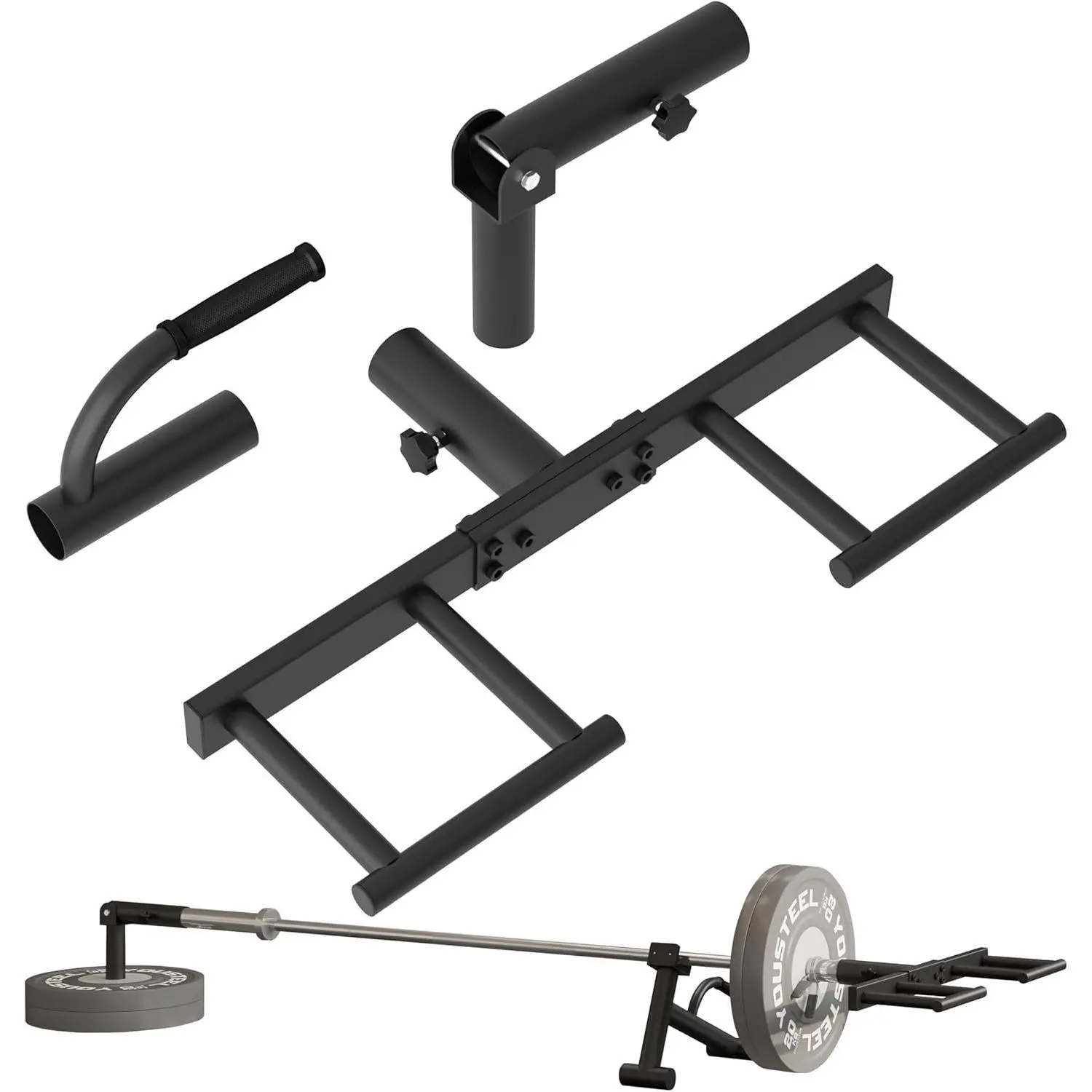 Heavy Duty Landmine Handle Attachment Set Bar Row Viking Press Attachment for Barbell Workouts Weightlifting Landmine Handle Fits 2-Inch Olympic Barbell Strengthen Back and Core Muscles