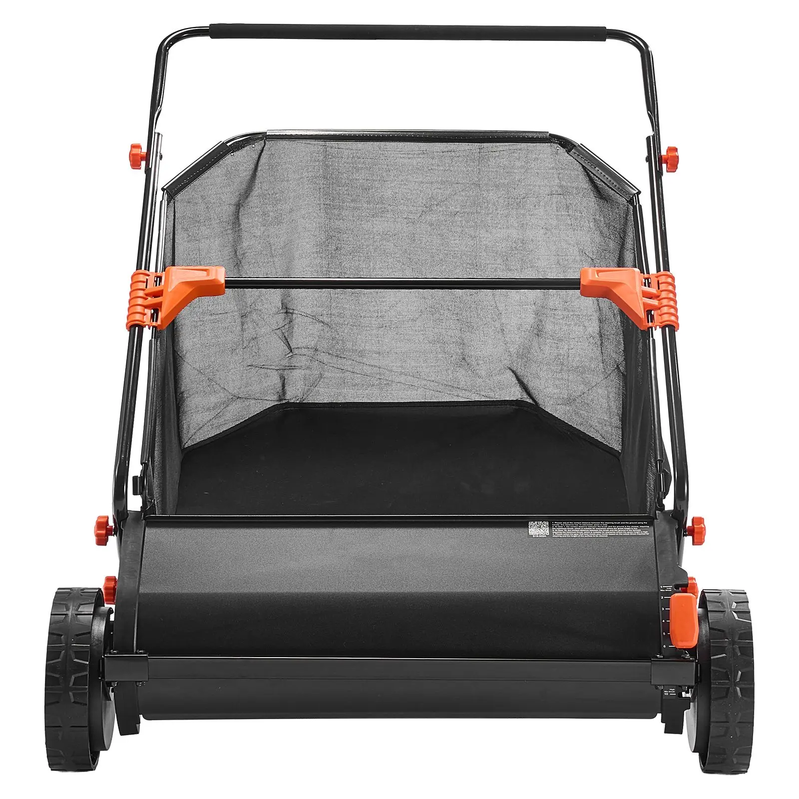 30 in Heavy Duty Push Lawn Sweeper, 12 cu. ft. Hopper Bag Leaf & Grass Collector, Adjustable Brush Height, Spinning Brushes, Rubber Wheels for Outdoor Leaf & Grass Cleanup