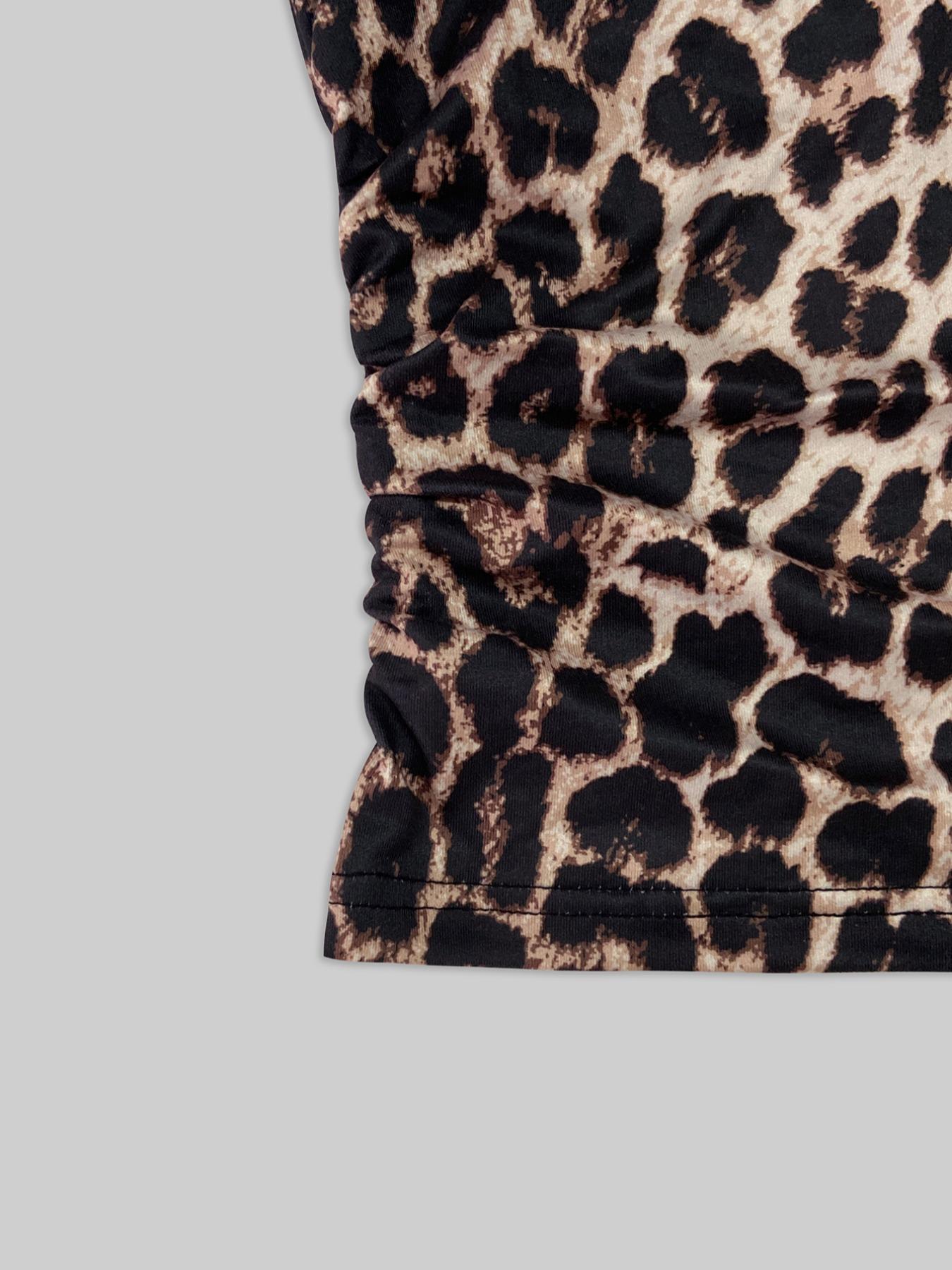 Women's Solid & Leopard Print Slim Tank Top, Casual Sleeveless Top for Spring & Fall, Ladies Clothes for Daily Wear