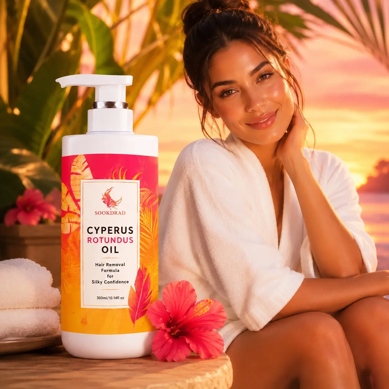 Cyperus Rotundus Oil, hair removal formula, silky confidence, 300ml/10.14fl oz