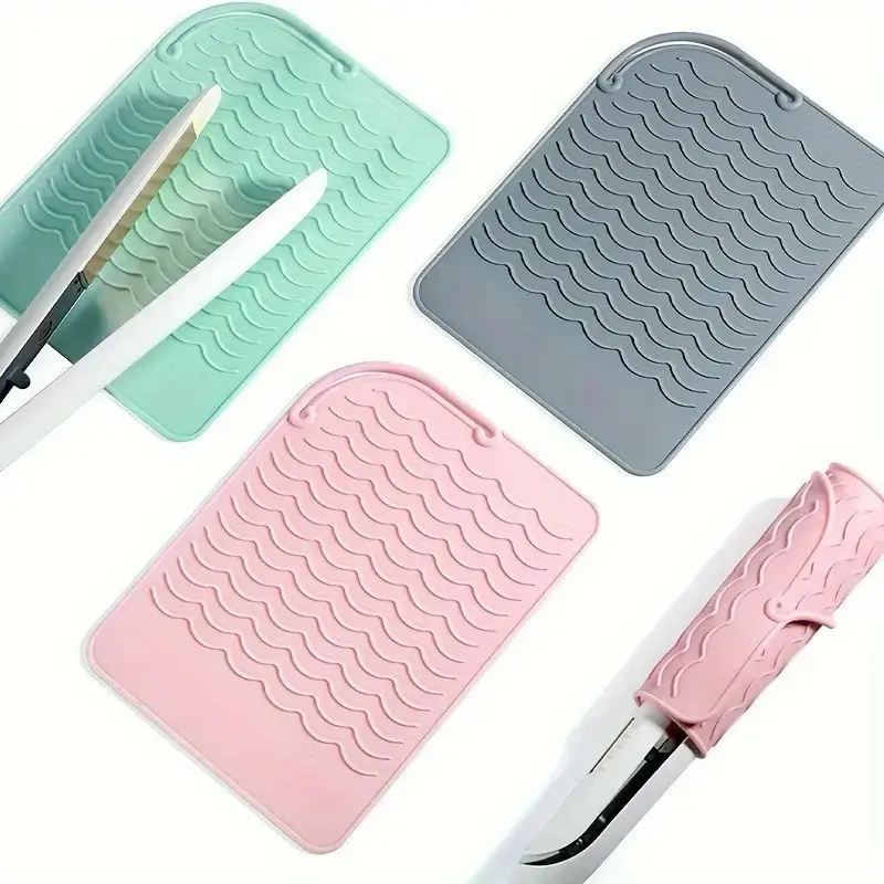 Heat-Resistant Curling Iron Pad, Portable Lightweight Durable Silicone Straightener Pad, Hair Styling Accessory, Comfortable Protection for Women