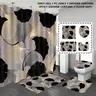 1pc/4pcs, Bohemian Shower Curtain, bathroom curtains shower, shower curtain sets, bathroom decor, bathroom rug, bathroom mat, Ginkgo biloba pattern, with 12 hooks, Boho Shower Curtains For Bathroom, Bathroom Accessory