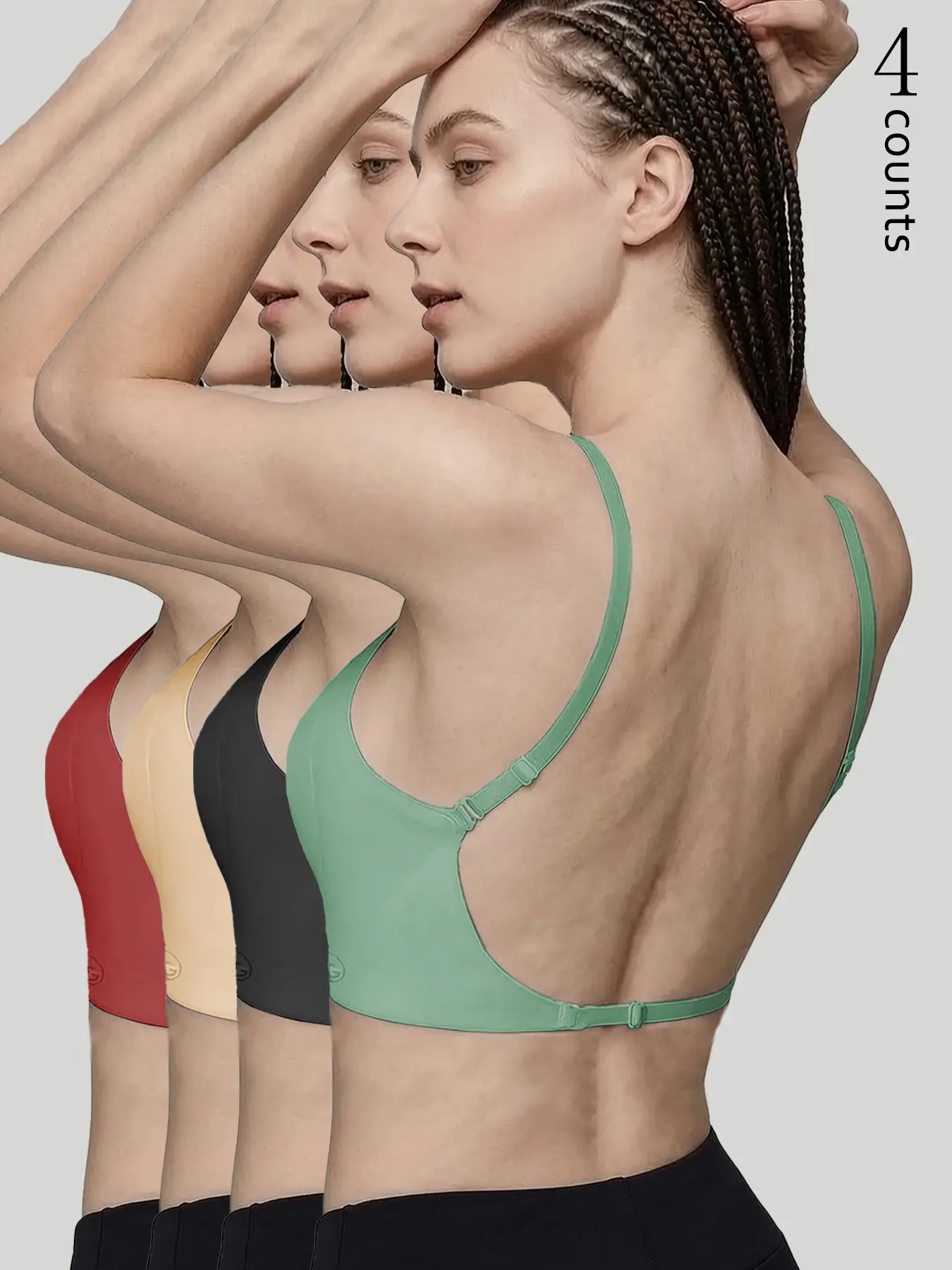 Women's Seamless Backless Bra, Wire-Free Push-Up Bra, Adjustable Straps, Elegant Lined Bralette, Ideal for Weddings and Parties