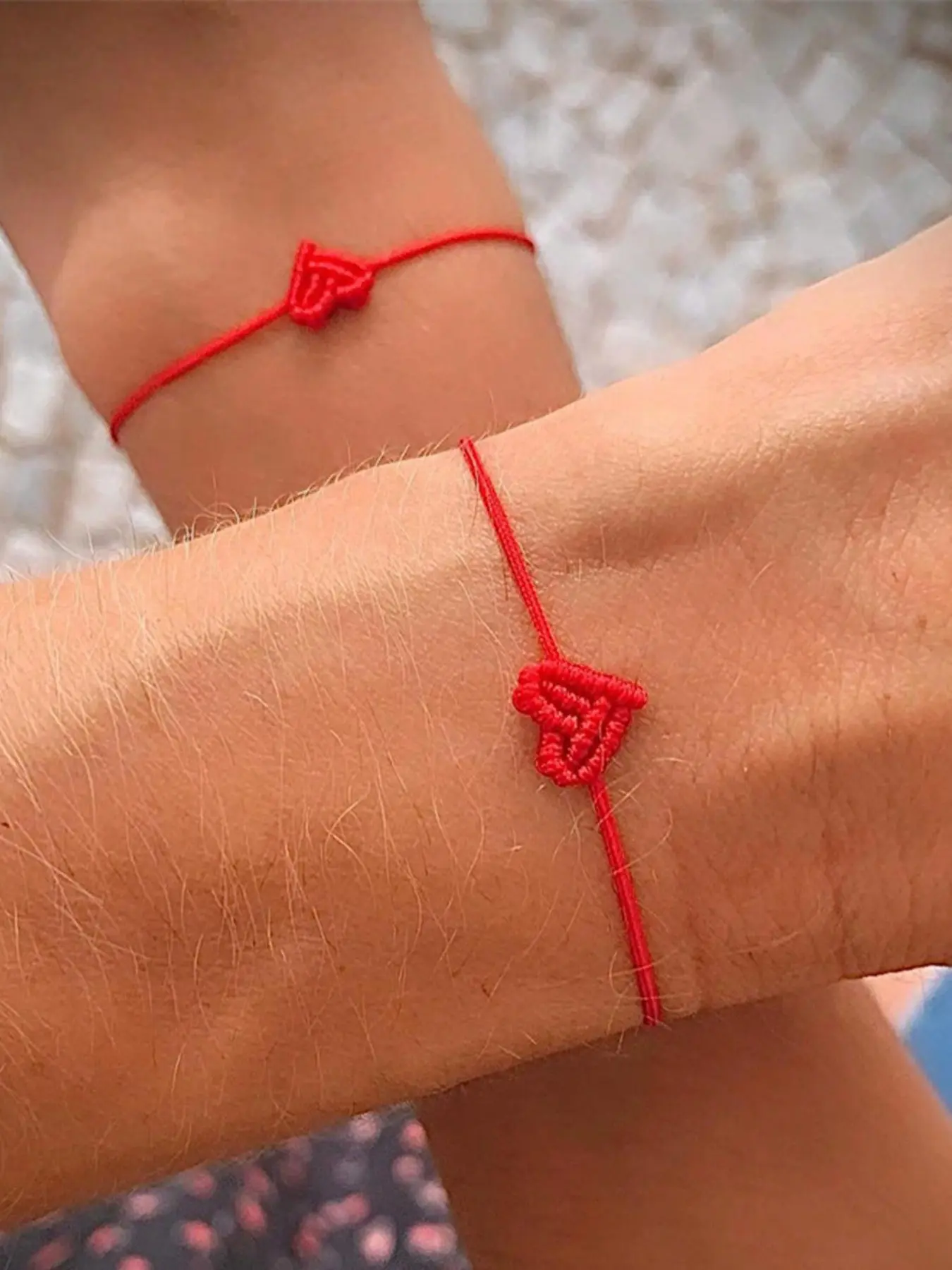 2-Piece Set Handmade Heart String Bracelets for Women, Adjustable Boho Woven Friendship Couple Bracelets, Lightweight Jewelry Gift