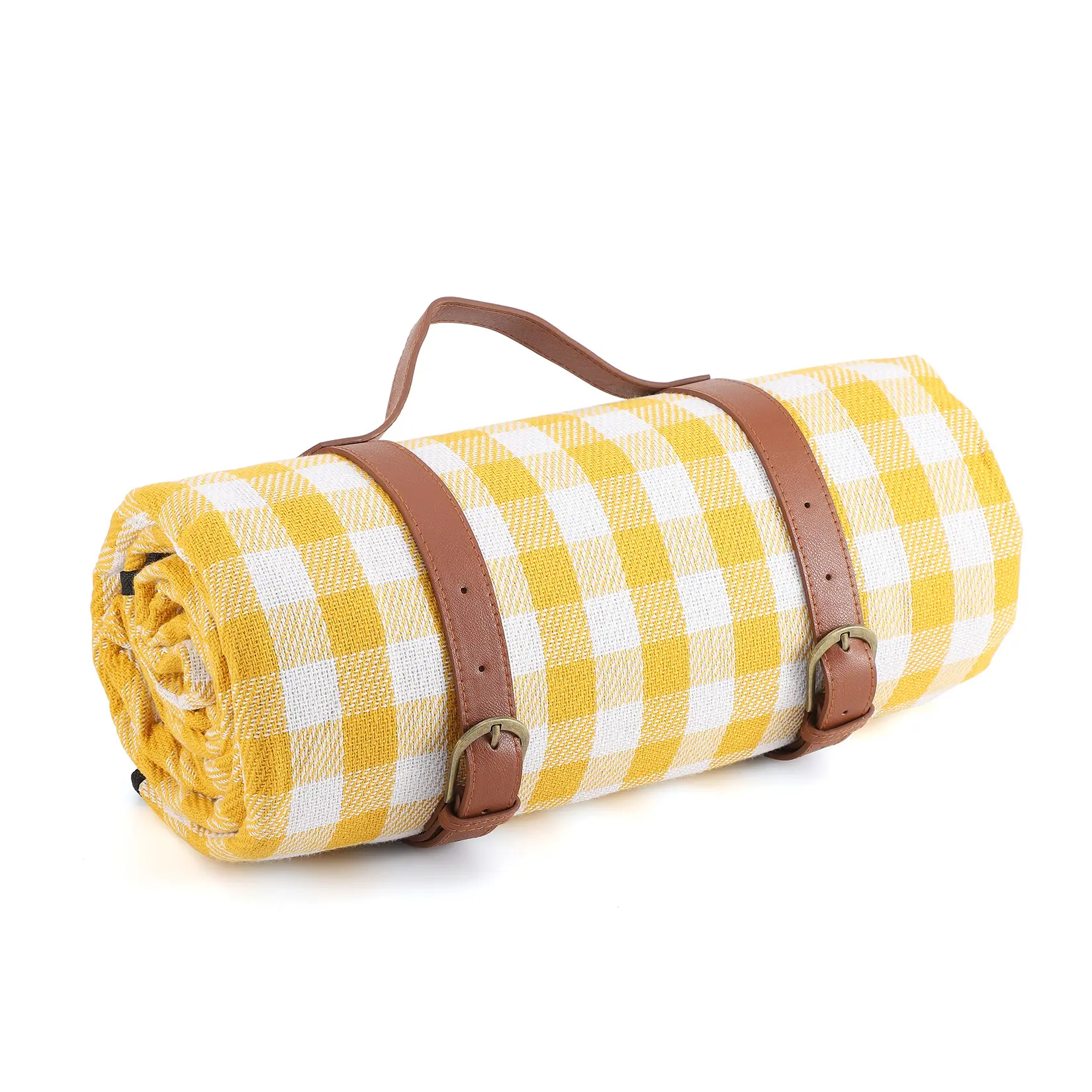 Portable Collapsible Outdoor Mat, Extra Large Plaid Picnic Blanket, Soft Cushioned, Sandproof & Easy Clean for Family Beach Trips
