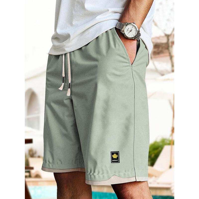 Men's Fashion Casual Drawstring Waist Shorts, Medium Stretch for All-Day Comfort, Breathable & Lightweight Design, Perfect for Beach Vacations, Outdoor Sports, Daily Casual Wear & Summer Street Style
