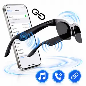 Smart Glasses Bluetooth Sunglasses with Built in Open Ear Speakers and Mic Hands Free Calls Voice Assistant Touch Control Polarized Anti UV Lenses Lightweight Wireless Audio Glasses for Driving Running Cycling and Outdoor Sports