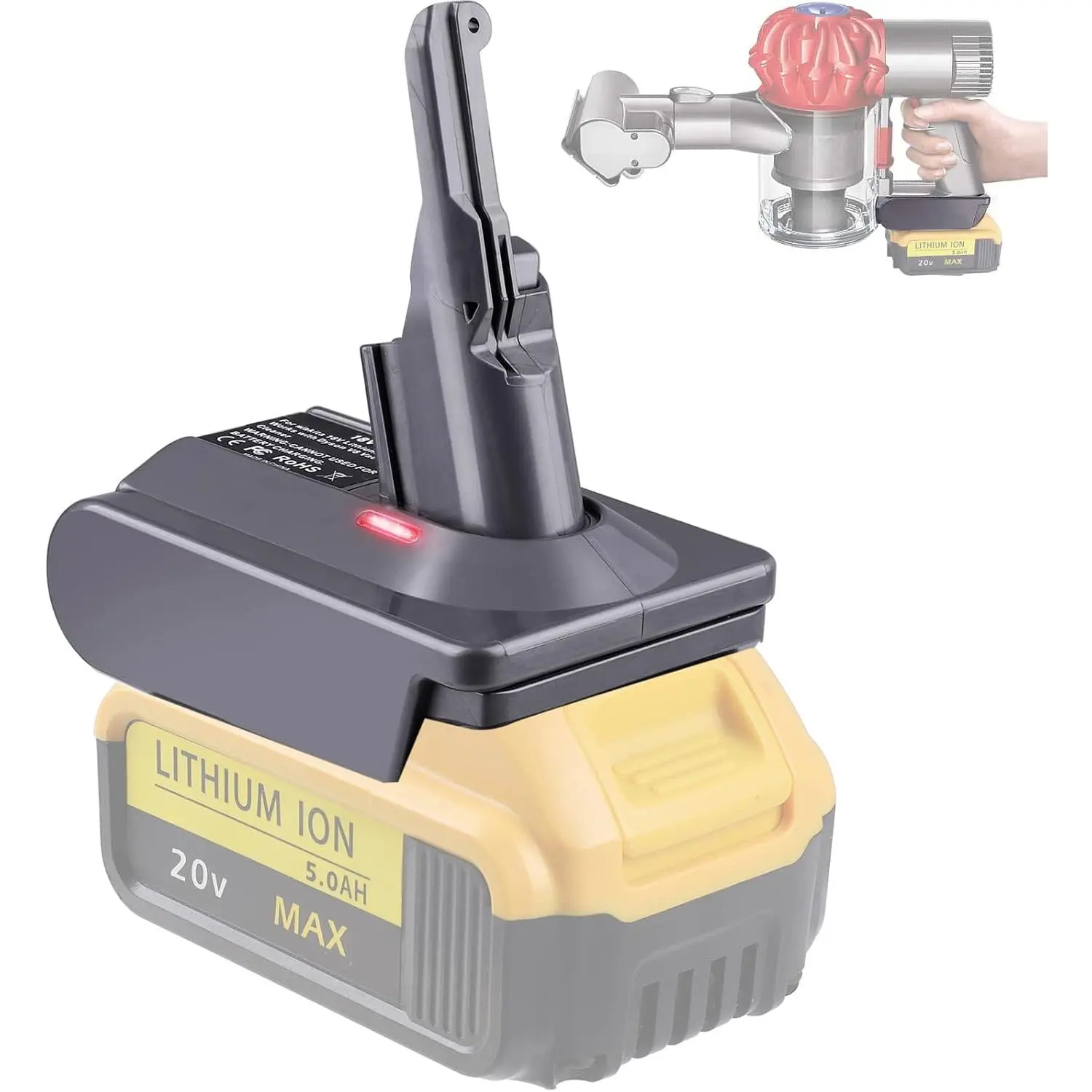 for Dyson V8 V7 Battery Adapter for Dewalt 20V Battery Convert to for Dyson V7 V8 Handheld Vacuum Converter