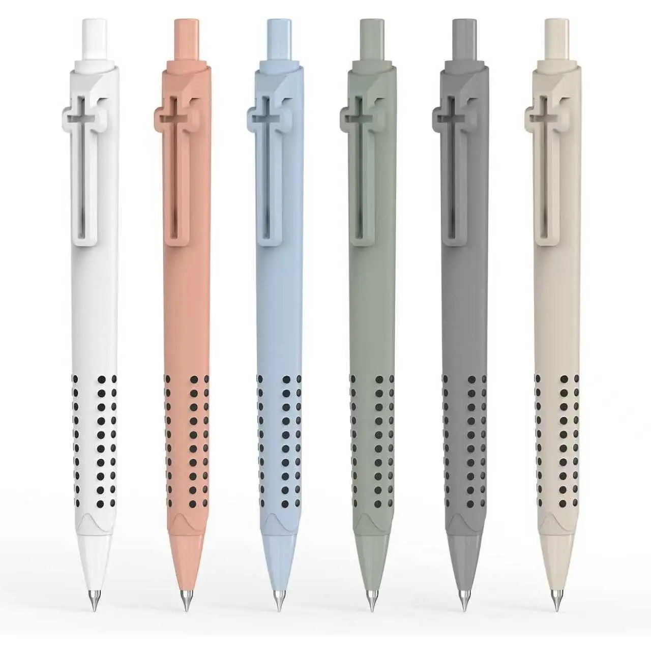 6 Pack  Journaling Gel Pens, 0.7mm Black Ink Retractable with  Clip,Smooth Writing, Christian Gifts for Men Women, Religious School & Office Supplies(Morandi)