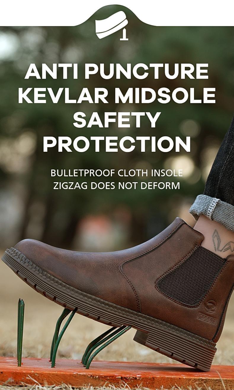 Formidable Splash-proof Smash-proof Puncture-proof Breathable Safety Shoes Unisex Chef Work Shoe Waterproof Anti-slip Durable Outdoor Comfortable tailored for Railway Workers Train Conductors and Track Maintenance Personnel Men Women