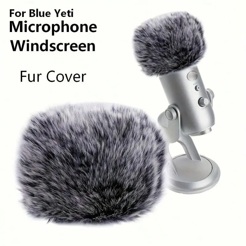 Velvet microphone pop filter, noise-reducing windscreen, plush microphone cover, reduces wind noise and ambient noise