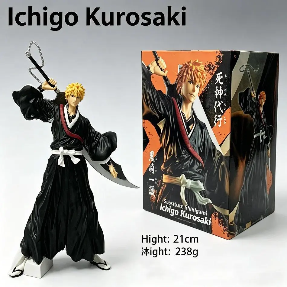 2026 new hot item 21cm Bleach Anime Figure Kurosaki Ichigo Action Figure Aizen Sousuke/Hitsugaya Toushirou Figurine PVC Model Collection Toy Gifts