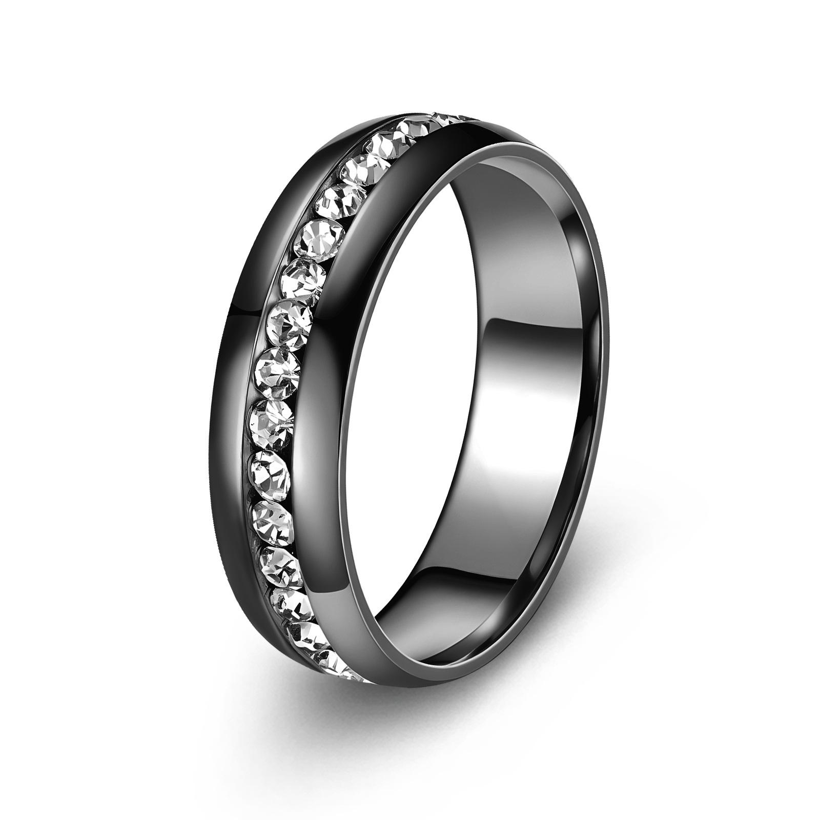 Stainless Steel Ring Single Row CZ Minimalist 5 Color Size 5-12 Party Daily Wear Gift For Her