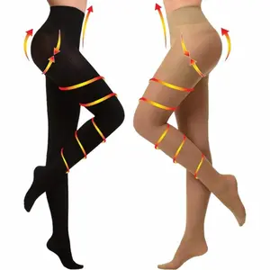 [Compression Tights for Women] 20-30mmHg Graduated Compression Tights for Women |       Closed Toe Support Stockings, Knit Nylon Spandex Blend, Machine Washable - Seasonal Compression Hose