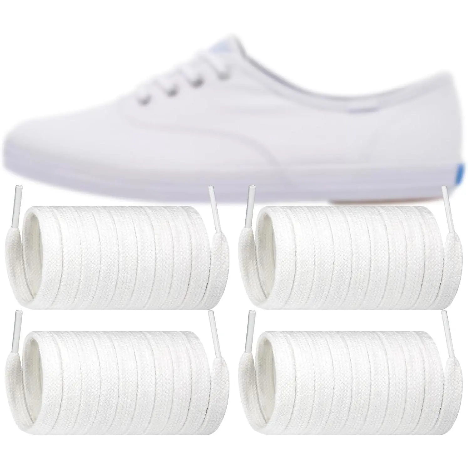 New Shoe Laces for Keds Replacement Shoelaces Strings | 2 Pairs | 9MM Flat Laces | Material: Cotton