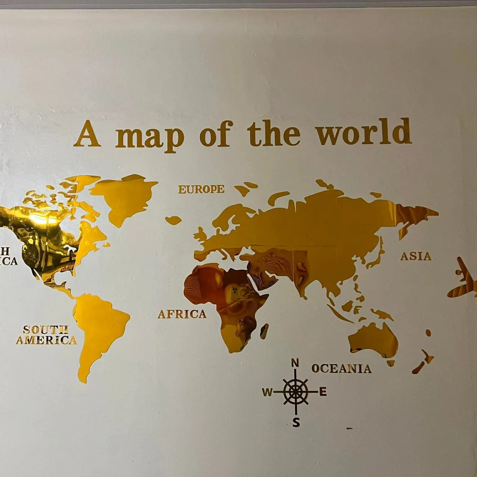 Classic Acrylic Mirror Wall Stickers Set, Map Wall Decor, Office Wall Decal, Easy to Install, Durable and Stylish, Perfect for Home and Office