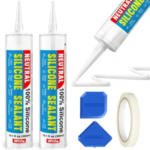 Caulk & Sealant White, 2 Pack -    Sealant,  Caulking for Kitchen and Bathroom, Toilet, Sink, Window & Door Use, Shrink & Crack Proof (10.1 FL.OZ/300ml)