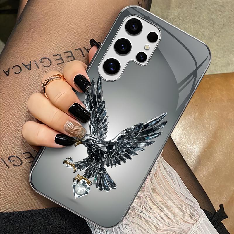 Suitable for [Galaxy S25 Ultra] Light luxury crystal eagle pattern and scorpion glass electroplated mobile phone case, exquisite and gorgeous 995