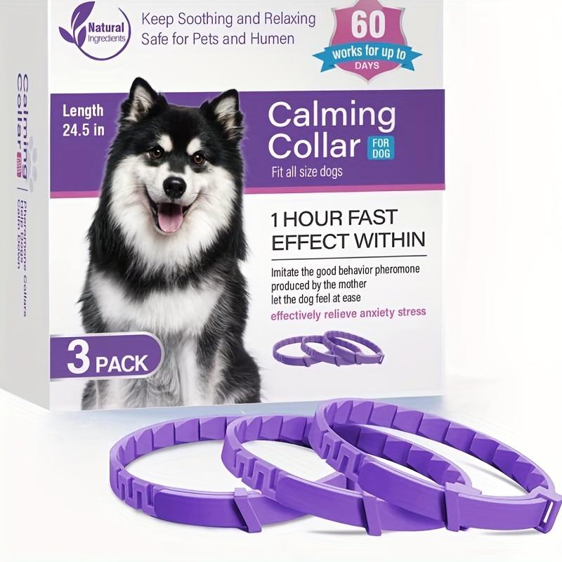 3-Pack Calming Collar For Dogs, 24.5 Inches Adjustable Collar, Fast-Acting Stress Reducing Pet Collar With Natural Ingredients, Safe For Pets And Humans