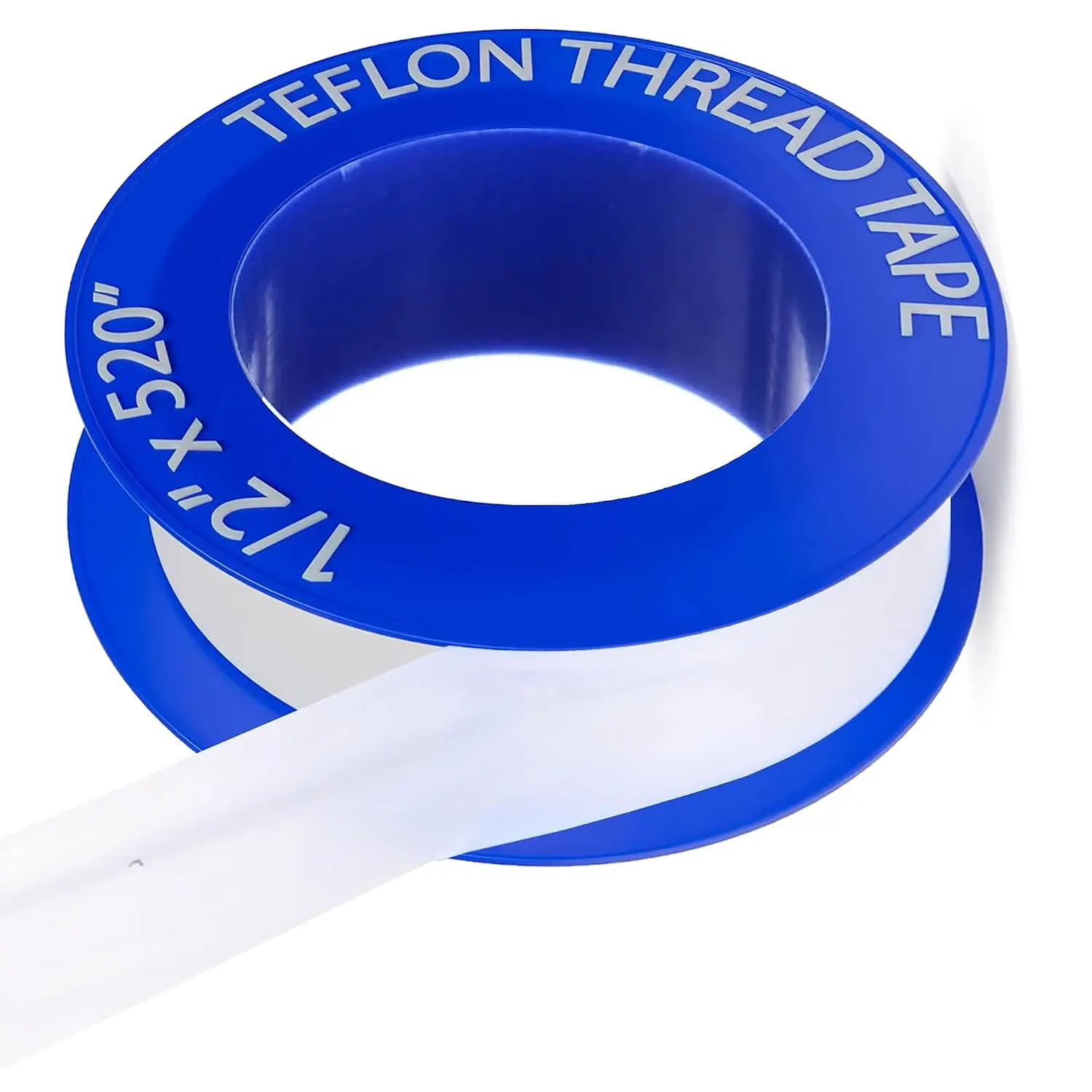 PTFE Pipe Sealant Tape 1/2 Inch x 520 Inches, 5.5mil Thick Waterproof Thread Seal Tape, White, 1 Roll
