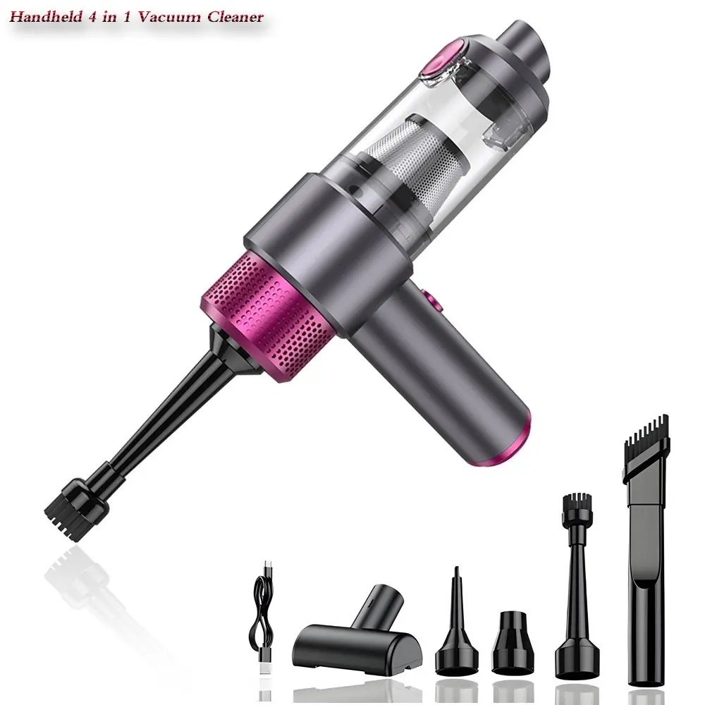 One piece of Handheld 50w 4-In-1 Car cordless or home  for blowing,suction,pump,inflating multi-functions rechargeable electronic air duster.