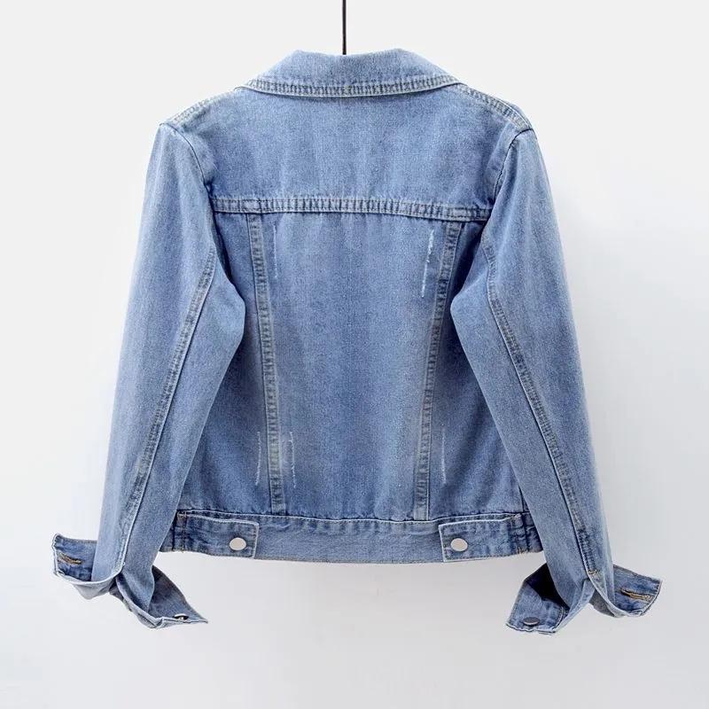Women’s Casual Long Sleeve Loose Denim Button Outwear, Spring-Autumn Sports Outerwear, Up to 5XL Size