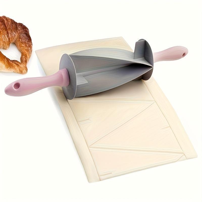 A Multifunctional Dough Roller And Cutter for Making Homemade Croissants And Pastries - The Plastic Blade Cuts Easily, Making It Perfect for Fresh Baked Goods And Homemade Pastry Preparation