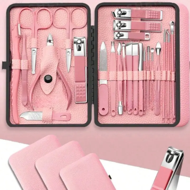 18/24 Pieces Nail Care Set, Stainless Steel Nail Clippers Set with Earwax Removal Tool and Nail File - Durable and Portable Pedicure and Manicure Tools for Fingernails and Toenails